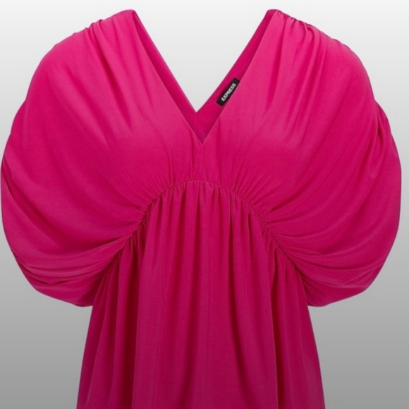 Express Tops - Barbiecore Express Peplum Kimono Top